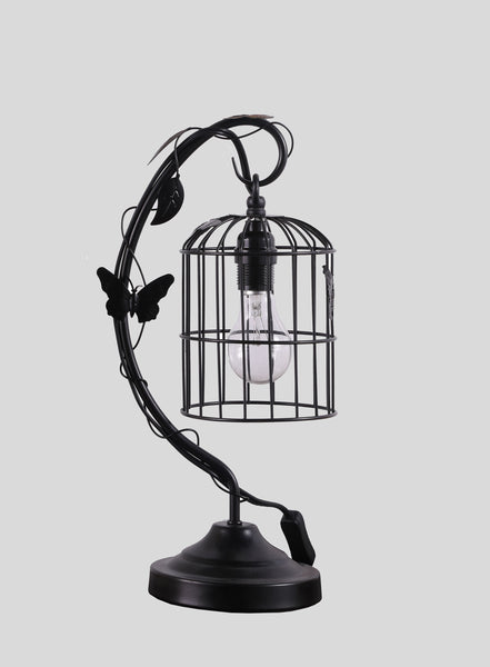 18? Modern Black Butterfly Cage Table Lamp