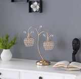 17? Gold And Crystal Floral Metal Table Lamp