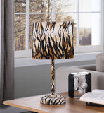 19? Modern Faux Tiger Print Suede Table Lamp