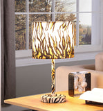 19? Modern Faux Tiger Print Suede Table Lamp
