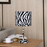 19? Modern Faux Zebra Print Suede Table Lamp