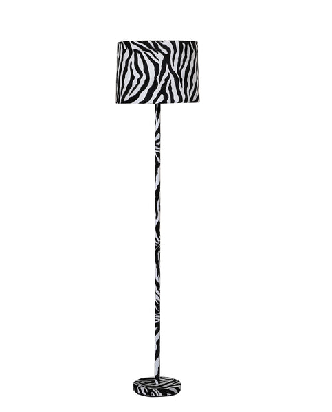 59? Mod Black and White Faux Zebra Floor Lamp
