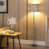 59? Mod Black and White Faux Zebra Floor Lamp