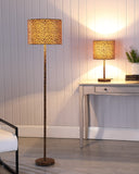 59” Mod Black and Brown Faux Leopard Floor Lamp