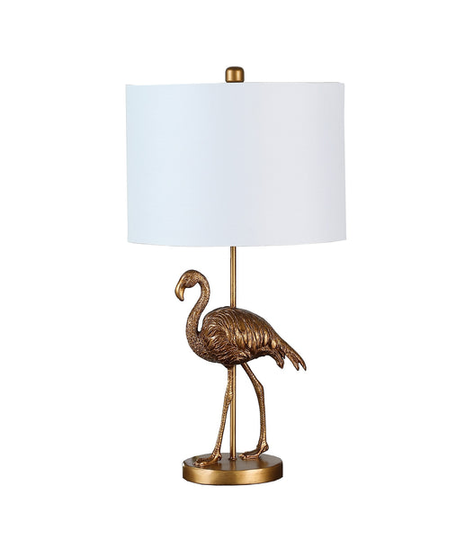 26? Antiqued Gold Resin Flamingo Table Lamp