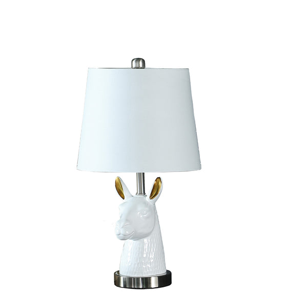 21? White and Gold Llama Table Lamp
