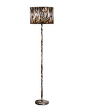 59? Mod Beige Black and Brown Faux Tiger Floor Lamp