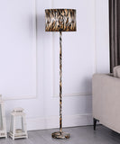 59? Mod Beige Black and Brown Faux Tiger Floor Lamp