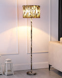 59? Mod Beige Black and Brown Faux Tiger Floor Lamp