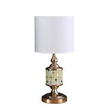 23? Golden Tones Metal And Glass Mosaic Table Lamp