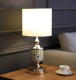 23? Golden Tones Metal And Glass Mosaic Table Lamp