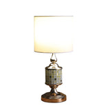 23? Golden Tones Metal And Glass Mosaic Table Lamp