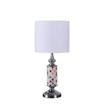 24? Jeweltone Metal And Glass Mosaic Table Lamp
