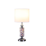 24? Jeweltone Metal And Glass Mosaic Table Lamp