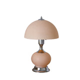 24? Pale Pink Crackle Glass Table Lamp with Nightlight