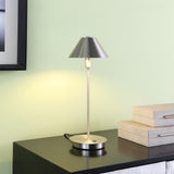 18? Industrial Silver Nickel Table Lamp