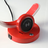 13" Red Contempo C Shape LED  with USB Desk or Table Lamp