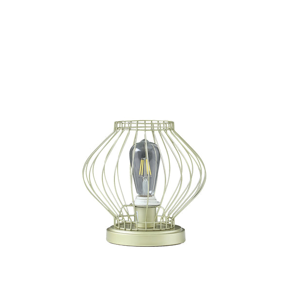 10? Industrial Gold Metal Open Cage Table Lamp