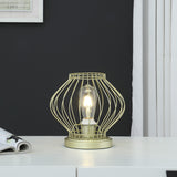 10? Industrial Gold Metal Open Cage Table Lamp