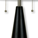 Black Conical Table Lamp with White Shade