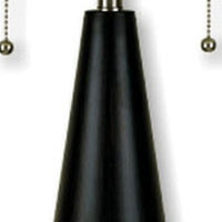 Black Conical Table Lamp with White Shade