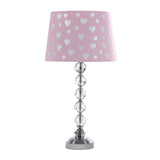 22" Crystal With Pink And White Dot Shade Table Lamp