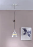 Industrial Two Tier White Metal Hanging Light