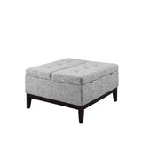 36? Heathered Gray and Black Ottoman with Hidden Storage