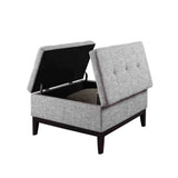 36? Heathered Gray and Black Ottoman with Hidden Storage