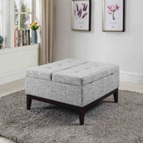 36? Heathered Gray and Black Ottoman with Hidden Storage