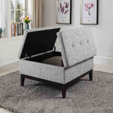 36? Heathered Gray and Black Ottoman with Hidden Storage