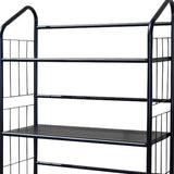 Black Four Shelf Metal Standing Book Shelf