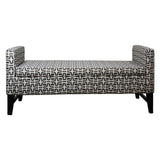 Modern Dark Brown and White Retro Star Print Storage Bench