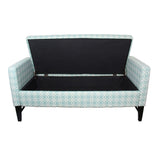 Modern Aqua Teal Geometric Print Storage Bench