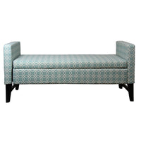 Modern Aqua Teal Geometric Print Storage Bench