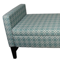 Modern Aqua Teal Geometric Print Storage Bench