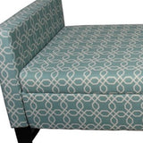 Modern Aqua Teal Geometric Print Storage Bench