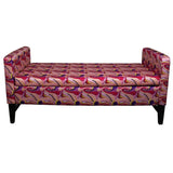 Modern Hot Pink and Purple Abstract Print Storage Bench