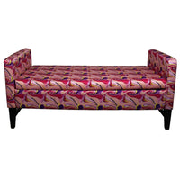 Modern Hot Pink and Purple Abstract Print Storage Bench