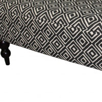 Modern Tailored Charcoal and White Geometric Storage Bench
