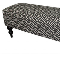 Modern Tailored Charcoal and White Geometric Storage Bench