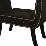 Modern Brown and Black Nailhead Suede Bench