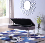 Contemporary Chic Purple Gray and Clear Acrylic Storage Bench