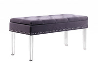 Contemporary Chic Purple Gray and Clear Acrylic Storage Bench