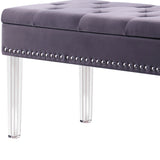 Contemporary Chic Purple Gray and Clear Acrylic Storage Bench