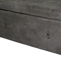 Olive Gray Suede Shoe Storage Bench with Drawer