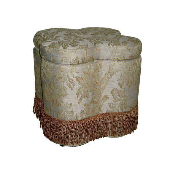 Scalloped Floral Ottoman with Storage