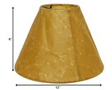 12" Brown Slanted Empire Crinkle Oil Paper Lampshade