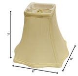 8" Antique White Premium Square Monay Shantung Lampshade