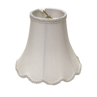 10" White Slanted Scallop Bell Monay Shantung Lampshade